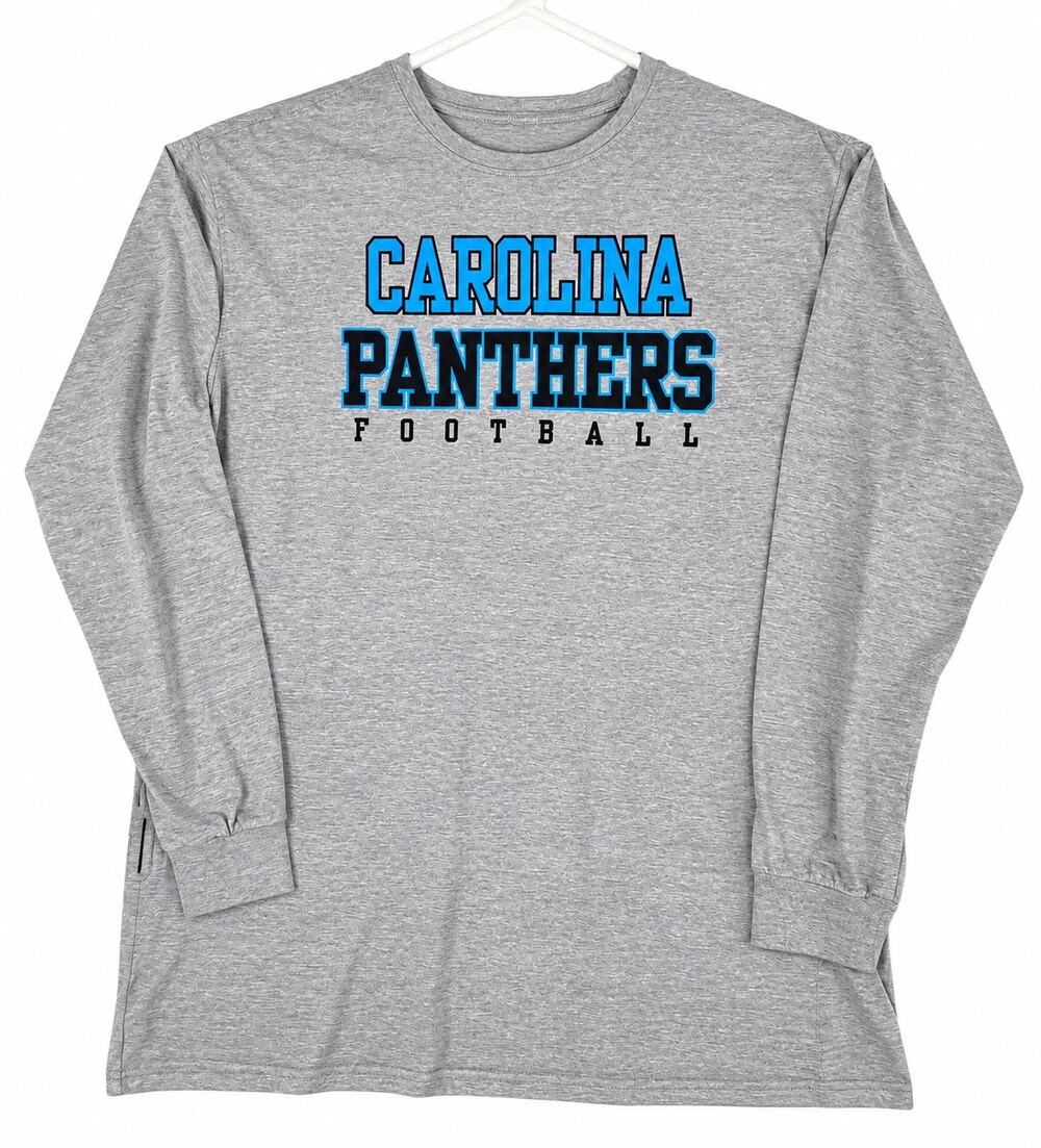 Carolina Panthers Football Long Sleeve Shirt Men’s Gray Blue Crewneck Size Large